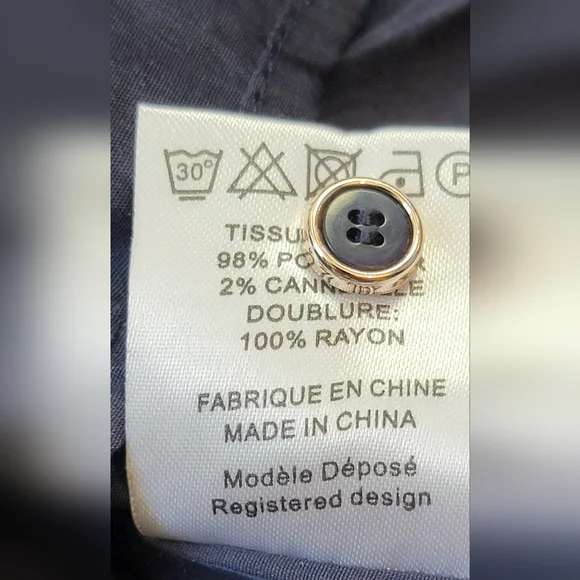 La Petiet Étolie Paris V-Neck Mini Dress Womens S Navy Tan Pink Floral Boho Flow - Picture 13 of 13